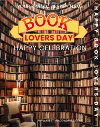 Brown  Book Lovers Day  Poster/wallboard template