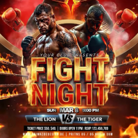 Brown Boxing Event Instagram Post Instagram-bericht template