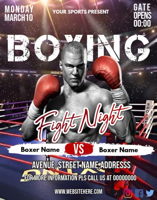 Brown Boxing Match Poster/Wallboard Video Template | PosterMyWall
