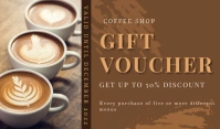 Brown Cafe Gift Voucher Tag template