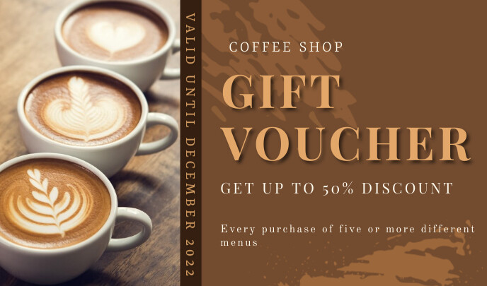 Copy of Brown Cafe Gift Voucher | PosterMyWall