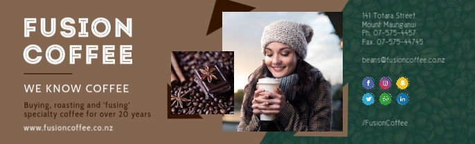 Brown Cafe LinkedIn Background Image LinkedIn-baggrundsbillede template