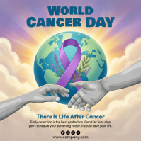 Brown Cancer Awareness Instagram Post template