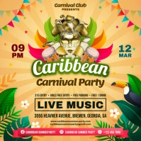 Brown Caribbean Party Instagram Post template