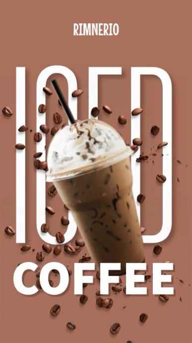 Brown Ceria Classy Chic Iced Coffee Instagram Story template
