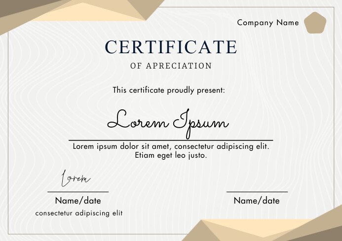 Brown Certificate template A4