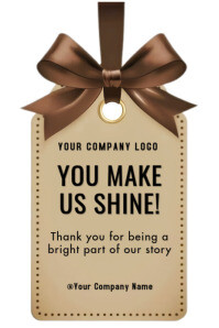 White Brown chocolate Typographic Custom Editable Thank You Gift Tag  Poster Poster Template