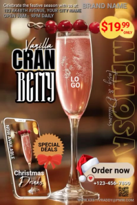 Brown Christmas Drinks Recipe Poster template