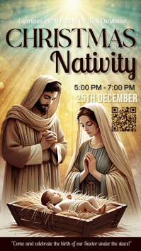Brown  Christmas Nativity Event Instagram Story Instagram-Story template