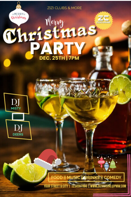 Brown Christmas Party Poster Template | PosterMyWall
