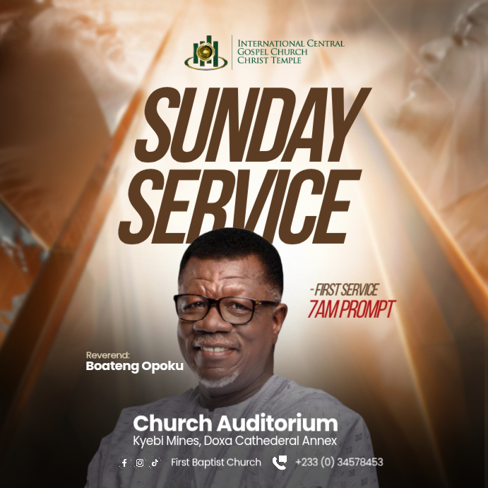 Brown Church Service Instagram Post Template | PosterMyWall