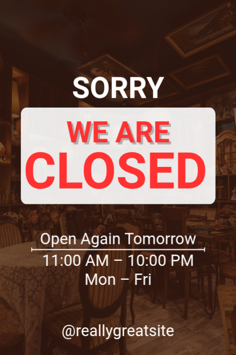 Brown Closed Sign Poster Template | PosterMyWall