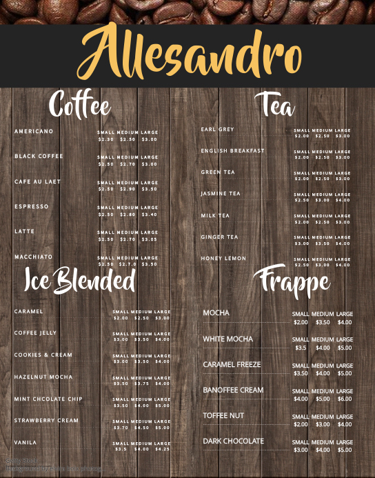 brown coffee wallboard menu flyer template b46e709cf4e63f773754f91e94bcb1c6_screen