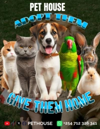 Brown Collage Adopt A Pet Flyer (us Letter) template