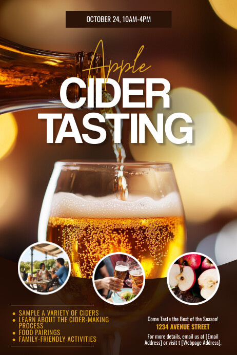 Brown Collage Apple Cider Tasting Poster template