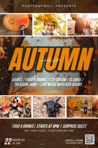 Brown Collage Autumn Fair Poster Plakat template