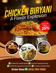 Brown Collage Biryani Flyer (us Letter) template