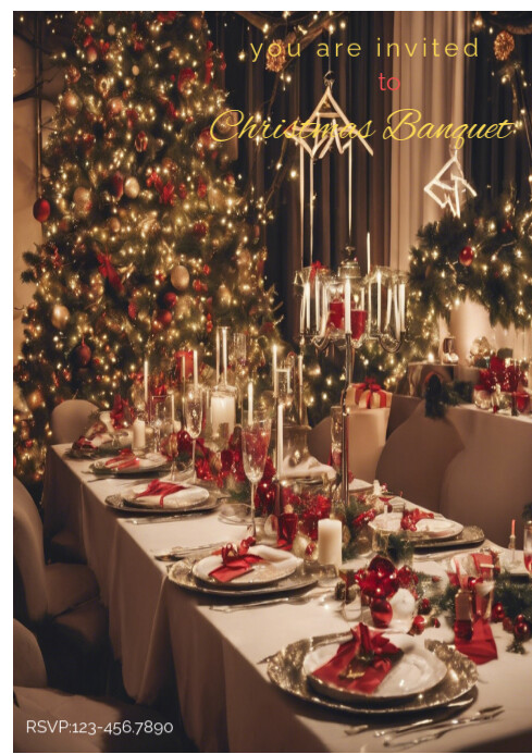 Copy of Brown Collage Christmas Banquet A4 | PosterMyWall