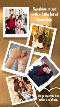 Brown Collage Friends Pictures And Memories Instagram Story template