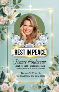 Brown Collage  Funeral Program  Tabloid template