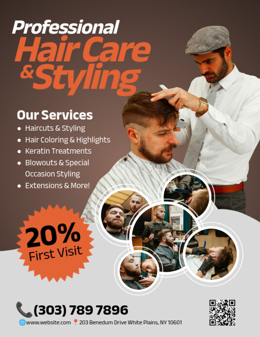 Brown Collage Hair Care Flyer (us Letter) template