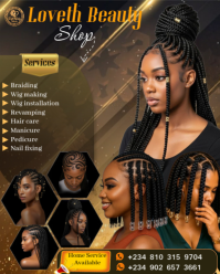 Black Beauty Salon Services Instagram Portrait Template