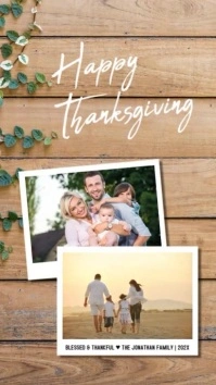 Brown Collage Happy Thanksgiving Family Instagram Story template