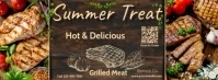 Brown Collage Hot Summertreat Grilled Meat Facebook Cover Photo template
