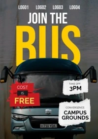 Brown Collage Join The Bus A3 template