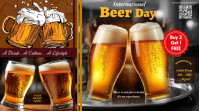 Brown Collage professional Happy International Beer Day Digital Display (16:9) template