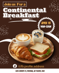 Brown Continental Breakfast Event Instagram Portrait template