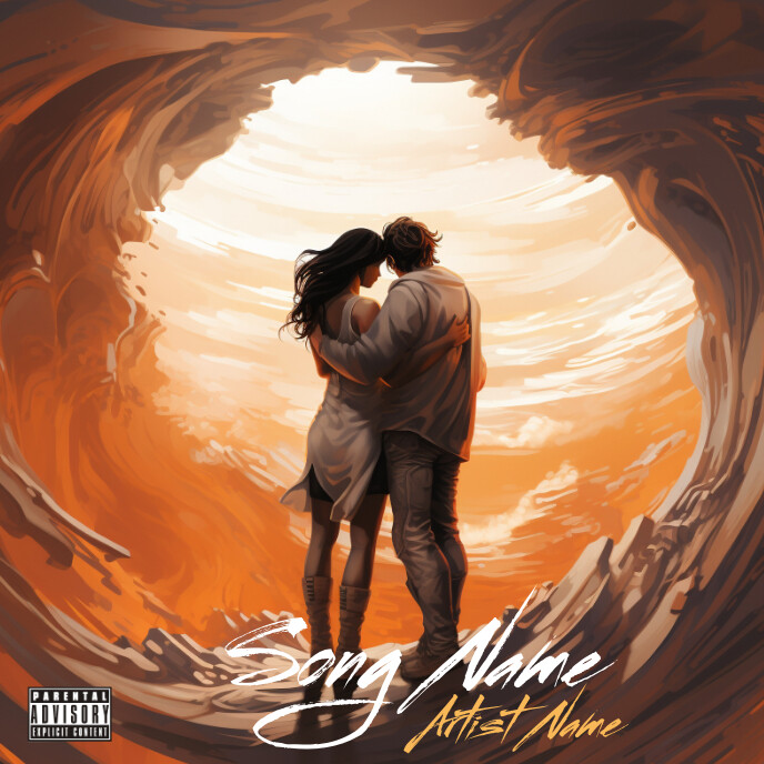 Brown  Couple Love Cover Art  Album Cover template