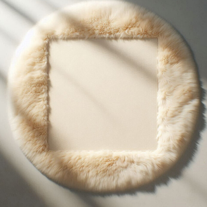 Custom Rugs Instagram Brown Cream Interior Fur Rug Instagram Post Template | PosterMyWall