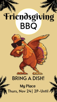Brown Dabbing Turkey Friendsgiving Instagram Story template