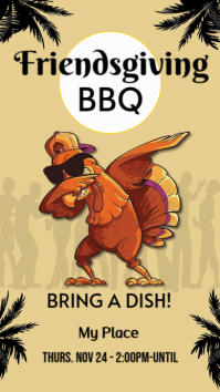 Brown Dabbing Turkey Friendsgiving Instagram Story template