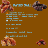 Brown Dates Sale Instagram Post template
