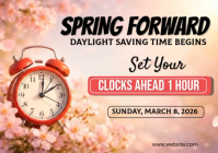 Brown Daylight Saving Time Postcard Video Postal template