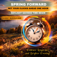 Brown Daylight Savings Time Square template