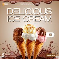 Brown Delicious Ice Cream Instagram Post Instagram-Beitrag template
