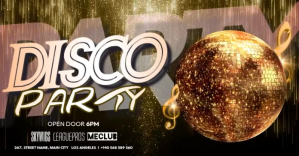 Brown Disco Party Facebook Shared Image Video template