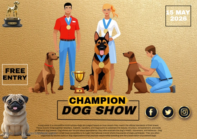 Brown Dog Show A4 Template | PosterMyWall
