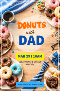 Brown Donuts With Dad Poster Plakkaat template