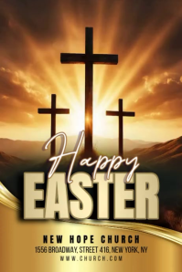 Brown Easter Church Event Banner 4' × 6' Video template