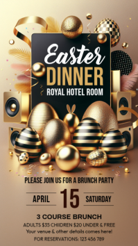 Brown Easter Dinner Party Instagram Story template