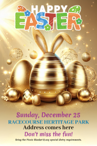 Brown Easter Egg Hunt Party Poster Cartaz template