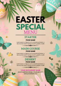 Brown Easter Special Menu A6 template