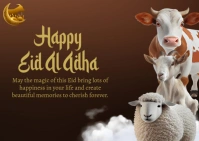 Brown Eid Al Adha Postcard template