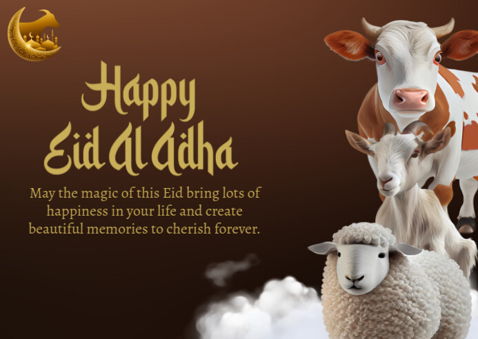 Brown Eid Al Adha Postcard 明信片 template