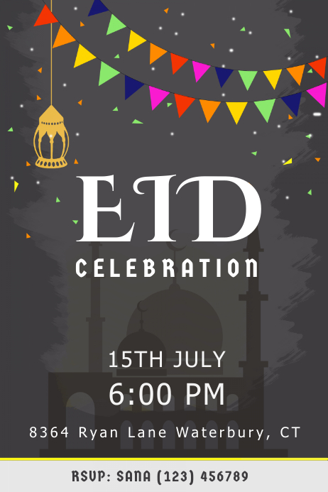 Eid Program Poster Brown Eid Celebration Poster Template | PosterMyWall