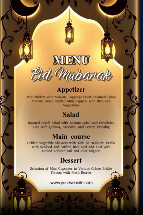 Brown Eid Menu Poster Template | PosterMyWall